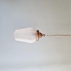 Art Deco Hanglamp In Gefacetteerd Gesatineerd Glas, Jaren 20 thumbnail 6