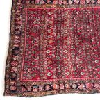 Perzisch Hosseinabad Vloerkleed Rood 120X160Cm - Vintage Tapijt - Rood Beige Donkerblauw - Reliving thumbnail 4