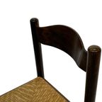 Set Van 4 Donkerbruine Houten Stoelen Jaren 70 Minimalist thumbnail 12