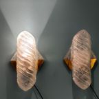 2X Vintage Hillebrand Wandlampen Wandlamp Glas Messing thumbnail 8