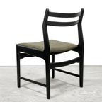 Vintage Houten Mid-century Modern Stoelen Opnieuw Bekleed Met Leer. thumbnail 3