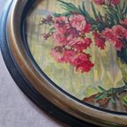 Antieke Ovale Lijst Met Prent Bloemen Schilderij Met Druk thumbnail 11