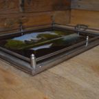 Ouderwets Dienblad Met Geschilderd Glas thumbnail 5