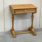 Brocante Schrijftafeltje/Sidetable Bureau Haltafel Massief thumbnail 3