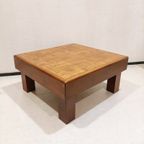 Set Of Two Brutalist Side Tables With Top Of Oak Panels thumbnail 6