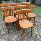 6 + 1 Baumann Bistrostoelen Keukenstoeln Café Stoelen Frans thumbnail 20