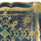 Vintage Florentijns Dienblad Donkerblauw Goud thumbnail 2