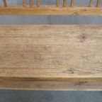 Geweldige Antieke En Rustieke Franse Pinewood Halbank/ Bank Voor Aan De Eettafel thumbnail 10