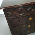 Particularly Cool English Chest Of Drawers / Chest Of Drawers. Dated (charles 2 Era). Made Of Sol thumbnail 13