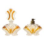 Art Deco Stijl Amberkleur Parfum Toiletset Boudoir Bleikristal thumbnail 8
