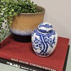 Vintage Gemberpotje Nippon Tokusei Sakura Blossom Patroon Blauw Wit thumbnail 5
