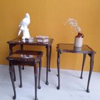 Engelse Vintage Mimiset, Miniset, Set Van 3 Bijzettafeltjes thumbnail 5