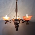 Large Post Modern Memphis Style Chandelier , 1990’S thumbnail 2