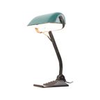 Art Deco Bureaulamp Notarislamp Erpe Model 52 Bauhaus Groen Emaille thumbnail 2