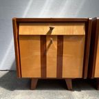 2x Vintage Nachtkastjes In Twee Soorten Hout(fineer), Streep thumbnail 6