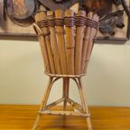 Vintage Rotan Plantenstandaard Planten Standaard Pplantentafeltje  Bloempot thumbnail 3