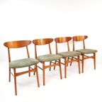 4 Vintage Deense Stoelen Nieuw Gestoffeerd thumbnail 2