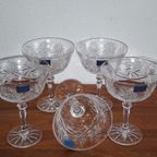 Vintage Set Van 5 Kristallen Champagneglazen Champagnecoupes thumbnail 5