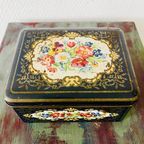 Brocante Blikje Bloemenprint Blauw thumbnail 5