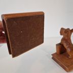 2 Vintage Boekensteunen Houten Hondjes Terrier Hond thumbnail 8