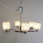 Vintage Plafondlamp, Kroonluchter - Jaren '60, Hout, Glas thumbnail 13