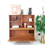 Vintage Deense Klep Kast | Wandkast | Teak Fineer thumbnail 5