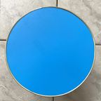 Blue Formica Round Vintage Plant Table 1960S thumbnail 8