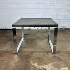 Vintage Salontafel Peter Draenert, Leisteen + Chrome, Grijs + Zilver- 2 Stuks thumbnail 5