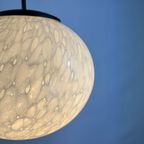 Rare Marbled White Globe Glass Pendant Light By Peill And Putzler, 1970 thumbnail 5