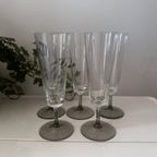 5 Delige Set Vintage Kristallen Champagne Glazen thumbnail 2