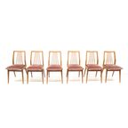 Set Van 6 Vintage Stoelen / Spijlenstoelen Met Roze Fluwelen Bekleding Gemaakt In De Jaren '60 thumbnail 5