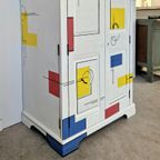 Mondrian Kast/ Modern Look Kast/ Statement Massief Hout Wandkast thumbnail 8