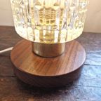 Mid-Century Bedlamp Van Teak, Messing En Glas thumbnail 11