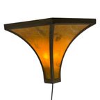 Art Deco - Stained Glass Wall Sconce - Bronze Frame - Marbled Like Glass thumbnail 4