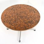 Ronde Eettafel Met Koperen Blad 'driebergen' Vintage thumbnail 16