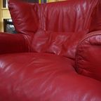 Rood Leren Lounge Fauteuil Door Calia Italia, 1990S thumbnail 5