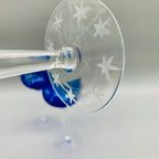 Set Kobalt Kristal Wijnglazen Gegraveerd 3 Stuks thumbnail 6