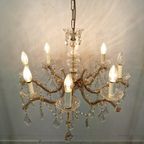 Vintage Glazen Hanglamp, Kroonluchter Lamp, Verlichting 803 thumbnail 10