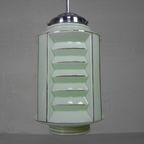 Art Deco Hanglamp Met Glazen Lampion Kap, Jaren 30 thumbnail 4