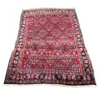 Perzisch Hosseinabad Vloerkleed Rood 120X160Cm - Vintage Tapijt - Rood Beige Donkerblauw - Reliving thumbnail 2