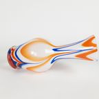 V.B. Opaline - Florence - Empoli Glas - Oranje/Blauw/Wit - Vetreria Di Borgonovo - Italie - 60'S thumbnail 5