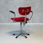 Gebr De Wit Bureaustoel Vintage Burostoel Rood Desk Chair thumbnail 5