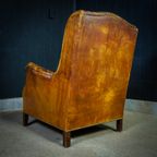 Prachtig Sleetse Leren Wingback Fauteuil thumbnail 5