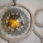 Vintage Ronde Capiz Shell Hanglamp / Wandlamp thumbnail 6