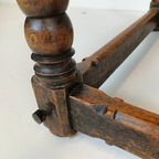 Prachtige Antieke Eikenhouten Eetkamer-/Bijzettafel thumbnail 17