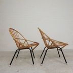 Set Van 2 Rotan, Bamboe Kinder Stoelen Rohe Noordwolde, Jaren 50 thumbnail 11