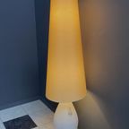 Glass Floor Lamp With Large Off-White Shade 1960S thumbnail 12