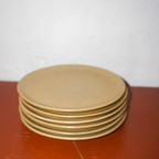 Vintage Grès Stoneware Breakfast Plates Or Dessert Plates * Set Of 6 thumbnail 7