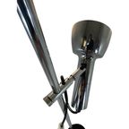 Space Age Design / 1970’S Lamp With Adjustable, Cylindrical Shade - Full Chrome, Black Base thumbnail 8
