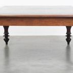 Grote, Unieke En Antieke Victoriaanse Engelse Eikenhouten Schrijftafel / Partner Desk thumbnail 4